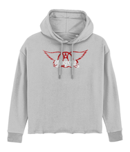 Load image into Gallery viewer, Ayresome Angel crop hoodie sweatshirt - black / grey / pink